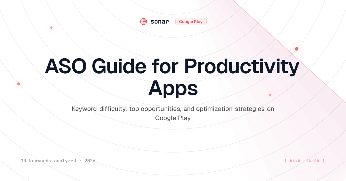 ASO Guide for Productivity Apps — Google Play (2026)